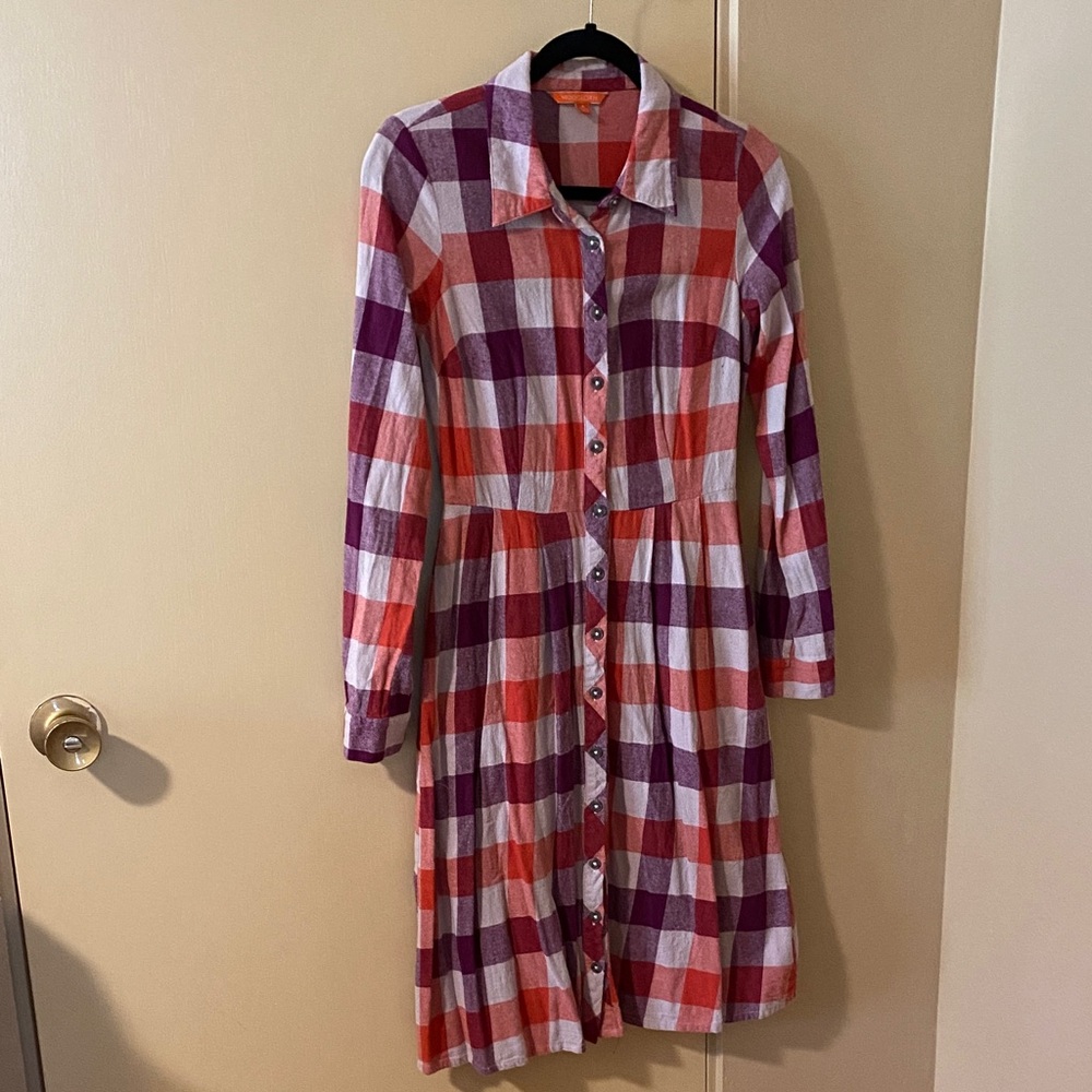 Modcloth Plaid Long Sleeve Dress
